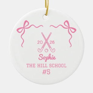 Pink Coquette Field Hockey, Feldhockey-Mannschaft Keramik Ornament