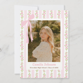 Pink Coquette Floral Graduation Invitation Einladung