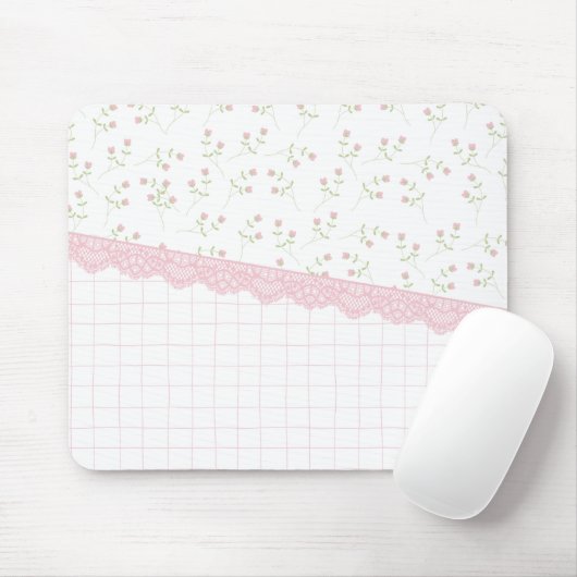 Pink Coquette floral Mouse Pad Mousepad (Mit Mouse)