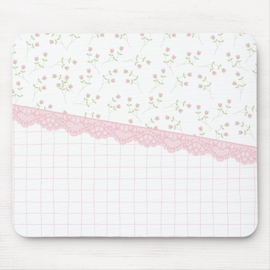 Pink Coquette floral Mouse Pad Mousepad (Vorne)