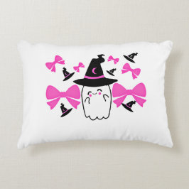 Pink Coquette Ghost mit Bows Halloween Dekokissen