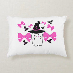 Pink Coquette Ghost mit Bows Halloween Dekokissen