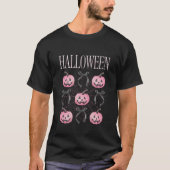Pink Coquette Halloween – Cute Pumpkin Art T-Shirt (Vorderseite)