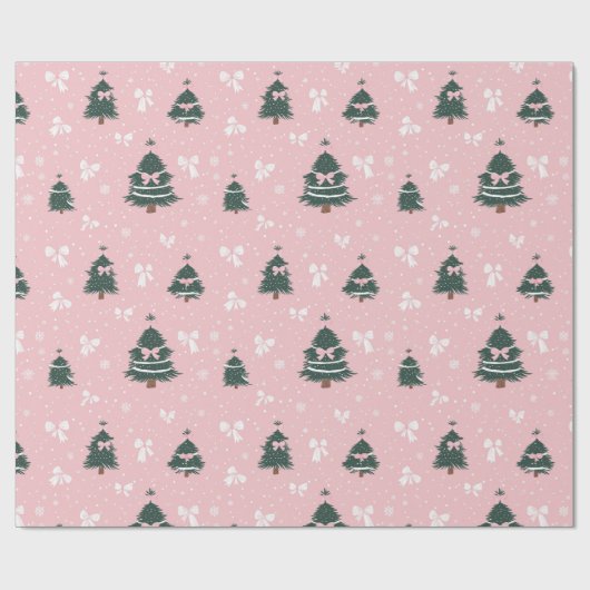 Pink Coquette Holiday Wrapping Paper Geschenkpapier (Flach)