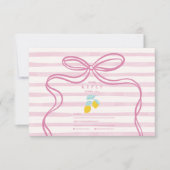 Pink Coquette Lemons Wedding RSVP Karte (Vorderseite)