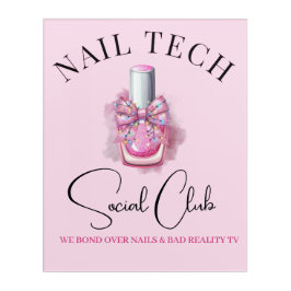 Pink Coquette Nail Polnisch, Nageltech Geschenk Id Acryl Wandkunst