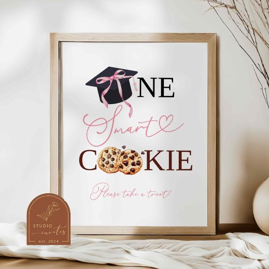 Pink Coquette One Smart Cookie Schild