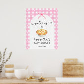 Pink Coquette Pie Baby Shower Welcome Poster (Küche)