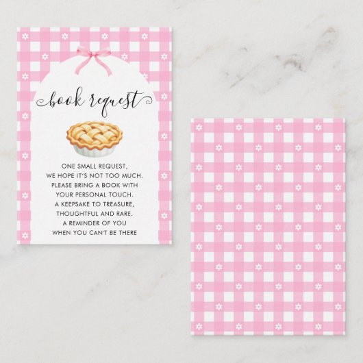 Pink Coquette Pie Book Request Begleitkarte (Vorne/Hinten)