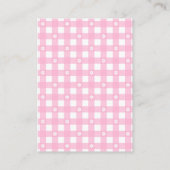 Pink Coquette Pie Diaper Raffle Begleitkarte (Rückseite)