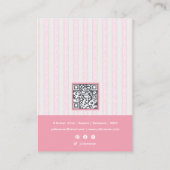 Pink Coquette Preppy Stripe Jewelry Display Visitenkarte (Rückseite)