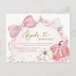 Pink Coquette Pumpkin Baby Duschbücher für Baby Einladungspostkarte