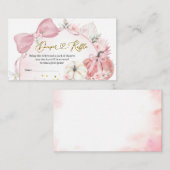 Pink Coquette Pumpkin Baby Dusche Windel Raffel Begleitkarte (Vorne/Hinten)