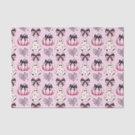 Pink Coquette Pumpkin Ghosts Halloween Muster Seidenpapier