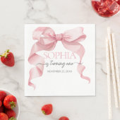 Pink Coquette Schleife Geburtstagsfeier Serviette (Beispiel)