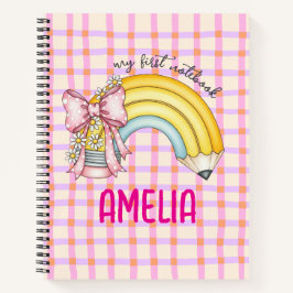 Pink Coquette School Pencil Spiral Notebook Notizblock