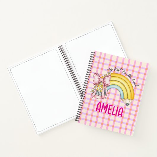 Pink Coquette School Pencil Spiral Sketch Notebook Notizblock (Innenseite)