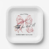 Pink Coquette She Did It Square Pappteller (Vorderseite)