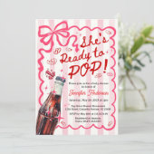 Pink Coquette She is Ready to POP Invitation Einladung (Stehend Vorderseite)