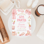 Pink Coquette Spa Party Birthday Einladung
