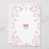 Pink Coquette Talavera Cielito Lindo Baptism  Einladung (Rückseite)