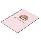 Pink Coquette Tiara & Bow Spiral Notebook Notizblock (Linke Seite)