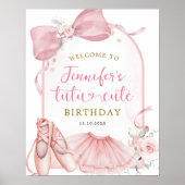 Pink Coquette Tutu Cute Ballerina Birthday Poster (Vorne)