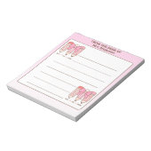 Pink Coquette Valentine Teacher Pencil Custom Notizblock (Rotiert)