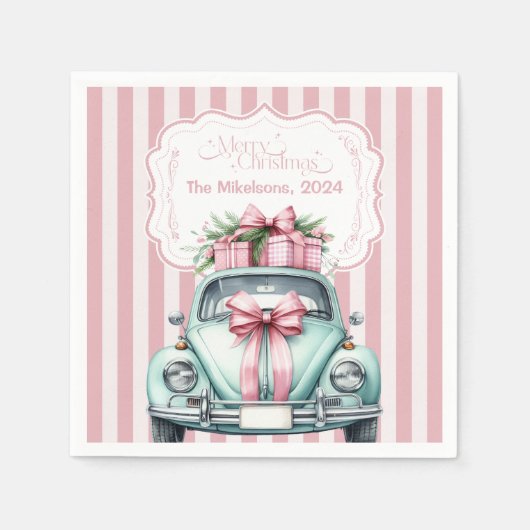 Pink Coquette Weihnachten Serviette (Vorderseite)