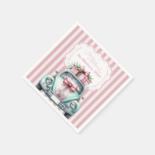 Pink Coquette Weihnachten Serviette (Ecke)