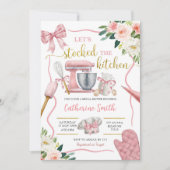 Pink Coqutte Stock the Kitchen Brautparty Einladung (Vorderseite)