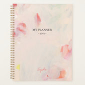 Pink & Coral Abstrakt floral Art Goal Planner Planer (Vorderseite)