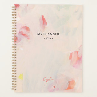 Pink & Coral Abstrakt floral Art Goal Planner Planer