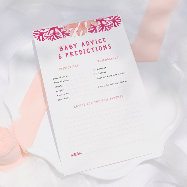 Pink Coral Baby Predictions & Advice Game (Von Creator hochgeladen)