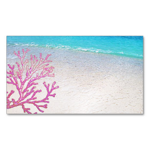 Pink Coral Beach House Rental Wellness-Center Bout Magnetische Visitenkarte