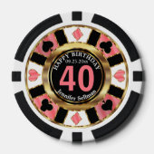 Pink Coral Casino Chip Las Vegas - Birthday (Vorderseite)