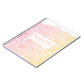 Pink Coral Elegante Artist Personalisierter Name Notizblock (Linke Seite)