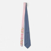 Pink Coral Floral Vater der Bride Neck Tie Krawatte (Rückseite)