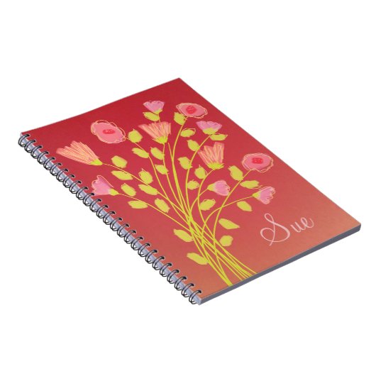 Pink Coral Flower Notebook Notizblock (Rechte Seite)
