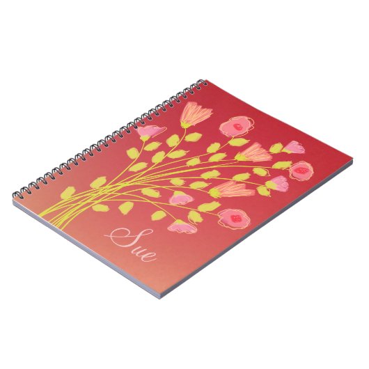 Pink Coral Flower Notebook Notizblock (Linke Seite)