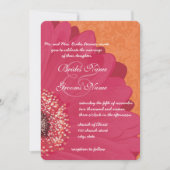Pink Coral Gerber Daisy Wedding Einladung (Vorderseite)