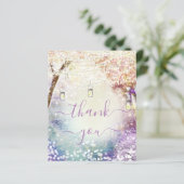 Pink Coral Lila Blue Forest Mairytale Wedding (Stehend Vorderseite)