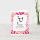 Pink Coral Nautical Baby Dusche Vielen Dank Dankeskarte (Vorderseite)