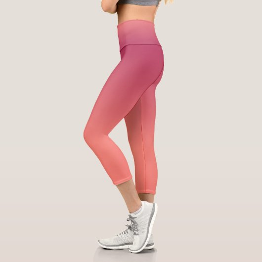 Pink Coral Ombre Gradient Capri Leggings (Links)