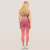 Pink Coral Ombre Gradient Capri Leggings (Rückseite)