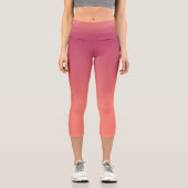 Pink Coral Ombre Gradient Capri Leggings (Vorderseite)
