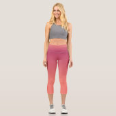 Pink Coral Ombre Gradient Capri Leggings (Vorderseite)