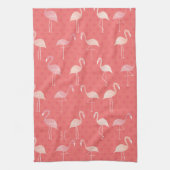 Pink Coral Red Flamingo Pattern Personalized Geschirrtuch (Vertikal)
