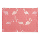 Pink Coral Red Flamingo Seamless Pattern Kissenbezug (Rückseite)