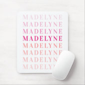 Pink Coral Typografy Personalisiert Name Mousepad (Mit Mouse)